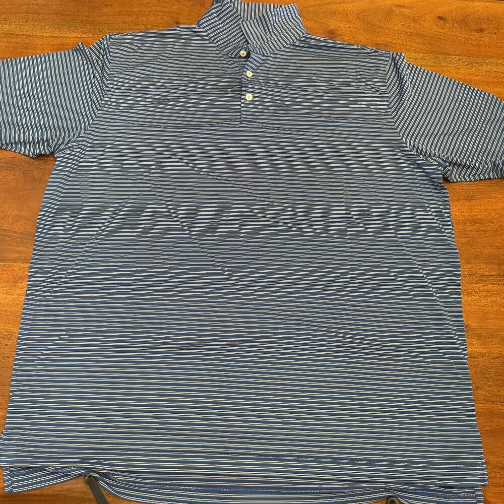 Blue Stripe Peter Millar Men's Summer Comfort Performance Polo